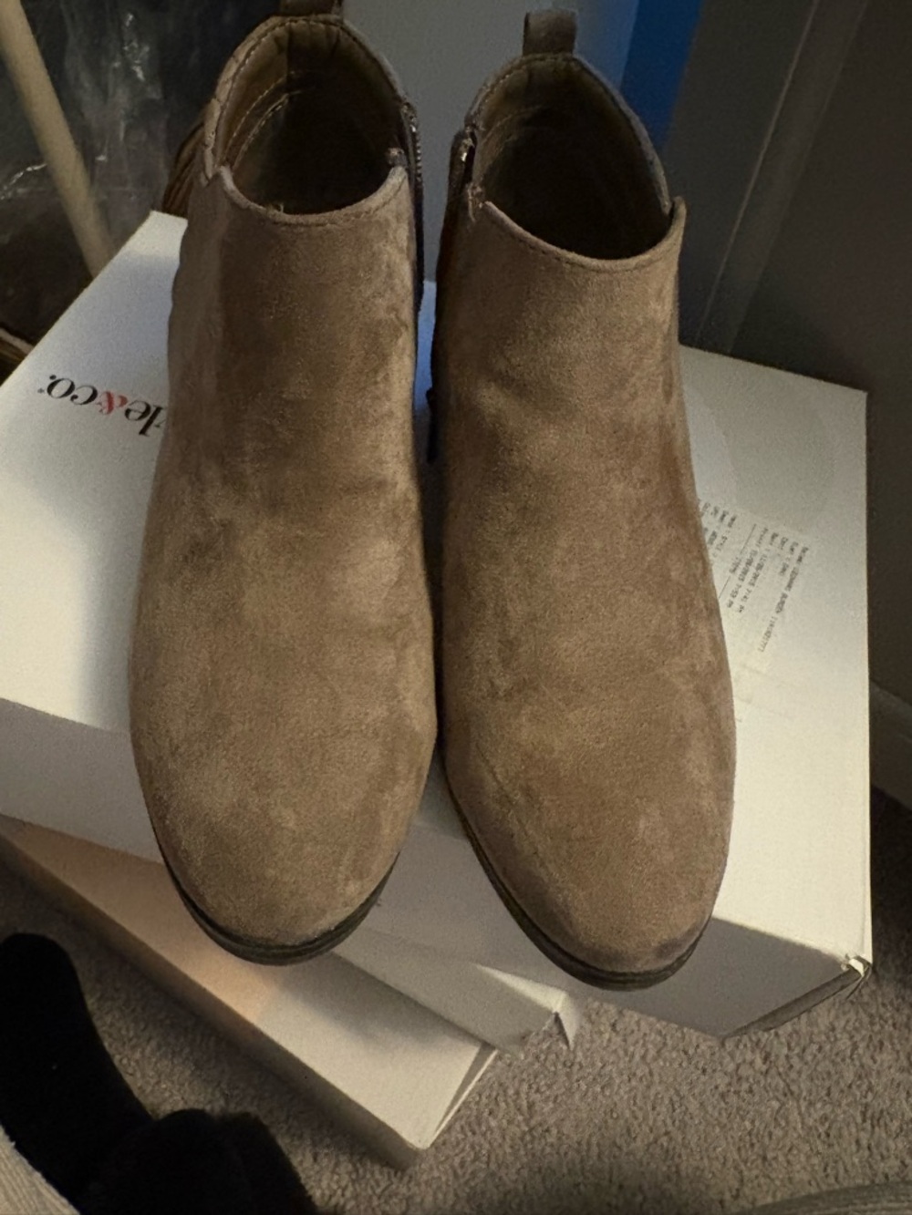 Style & Co. Taupe Suede Ankle Booties